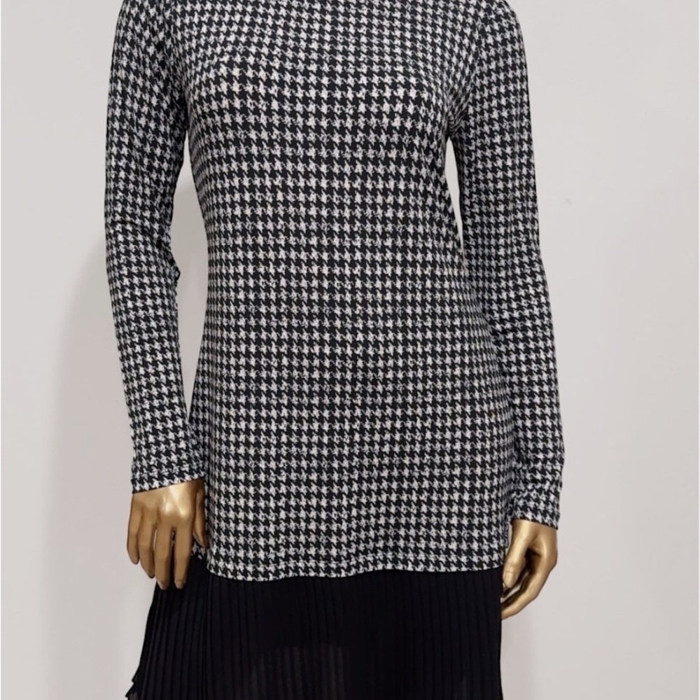 Michael Kors Monochrome Houndstooth Dress Size XL NWT
